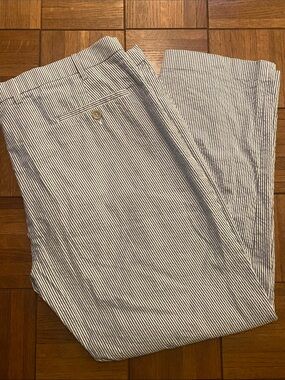 Men's Blue Stripe Seersucker Chinos vintage
